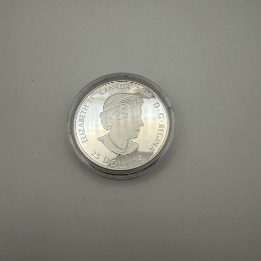2020 Toronto Raptors 25th Season $25 Silver Coin - back