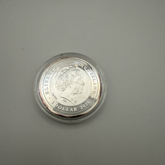 2014 Siberian Tiger Niue $1 Silver Coin - back