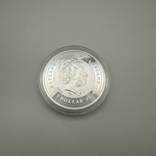 2014 Loggerhead Turtle Niue $1 Silver Coin - back