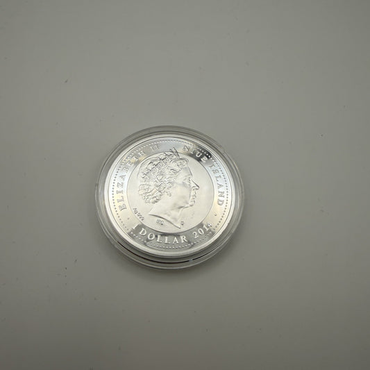 2014 Red Ruffed Lemur Niue $1 Silver Coin - back