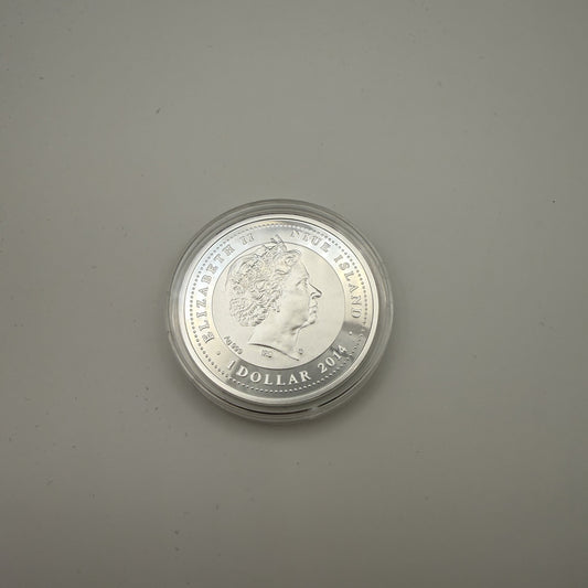 2014 Mountain Gorilla Niue $1 Silver Coin - back