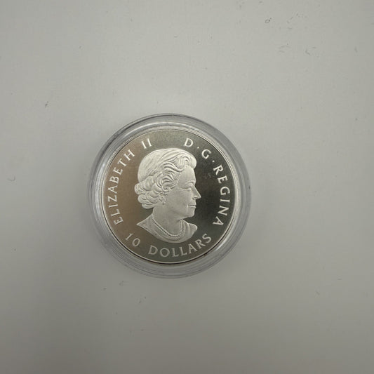 2017 Dog Sledding Under the Northern Lights $10 Silver Coin - back