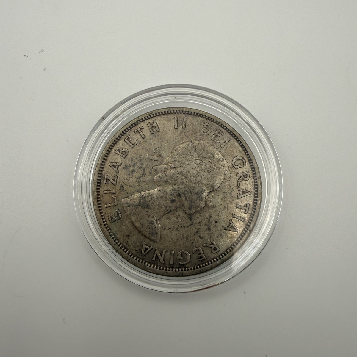 1958 British Columbia Totem Pole Silver Dollar - back