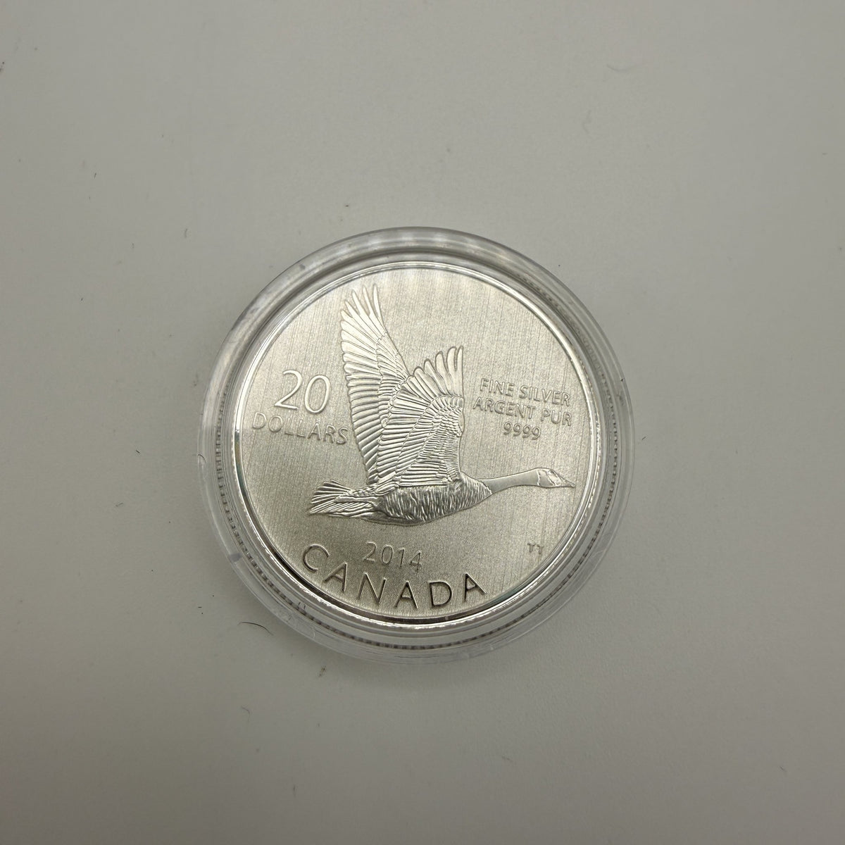 2014 Canada Goose $20 for $20 Silver Coin - front