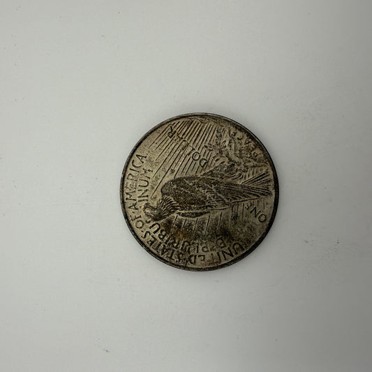 Peace silver dollar - back (representative)
