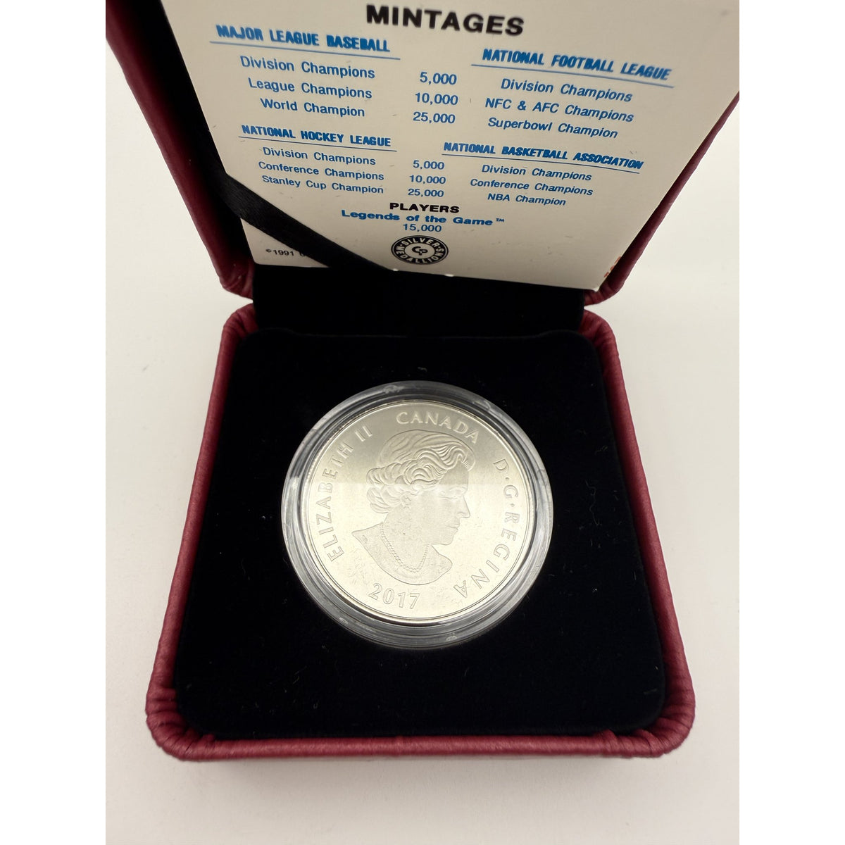 2017 Toronto Maple Leafs Passion to Play Silver Coin - back