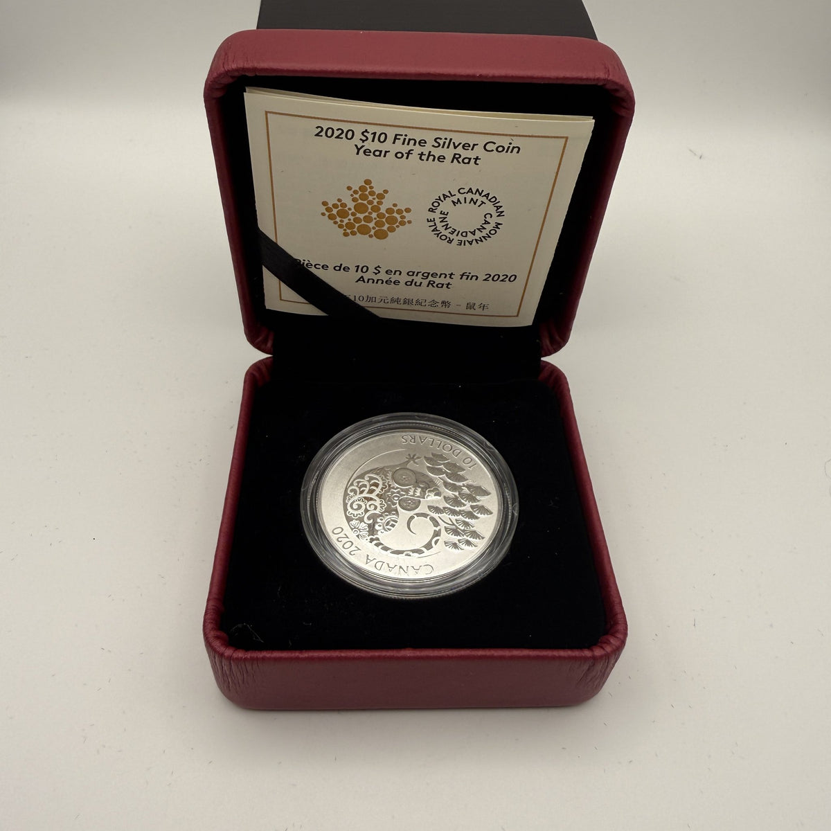 2020 Year of the Rat $10 Silver Coin - front