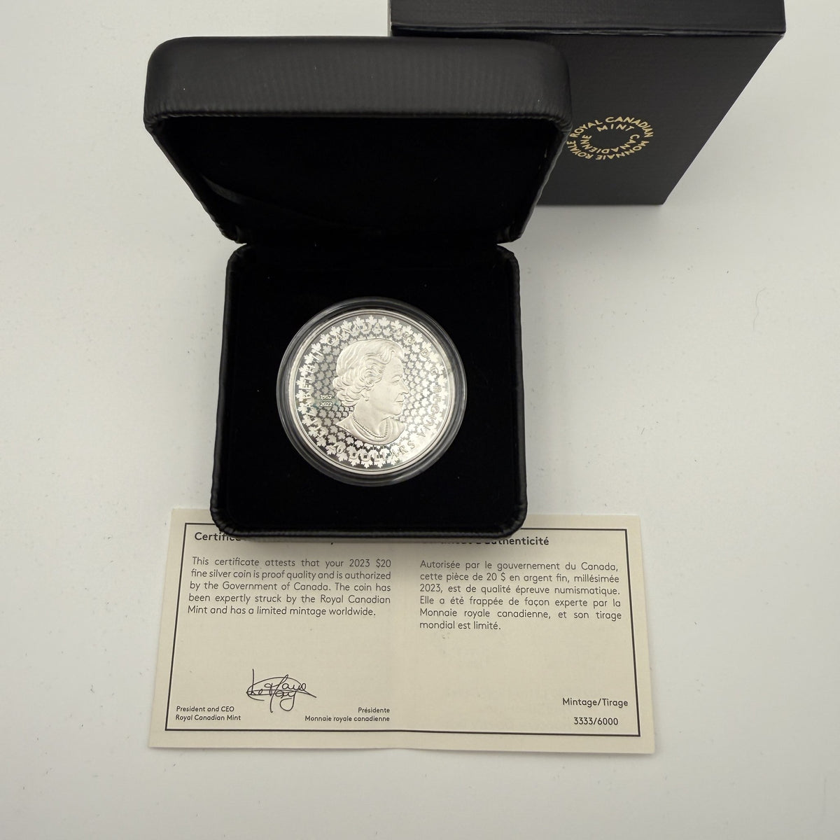 2023 Great Hunters Grizzly Bear Ultra High Relief $20 Silver Coin - back