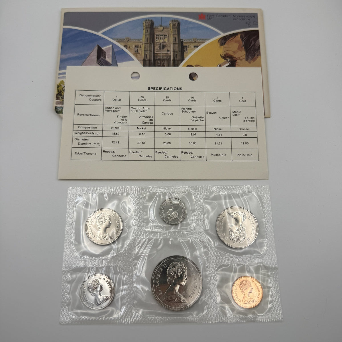 1980 Canada 6-Coin Prooflike Set - back