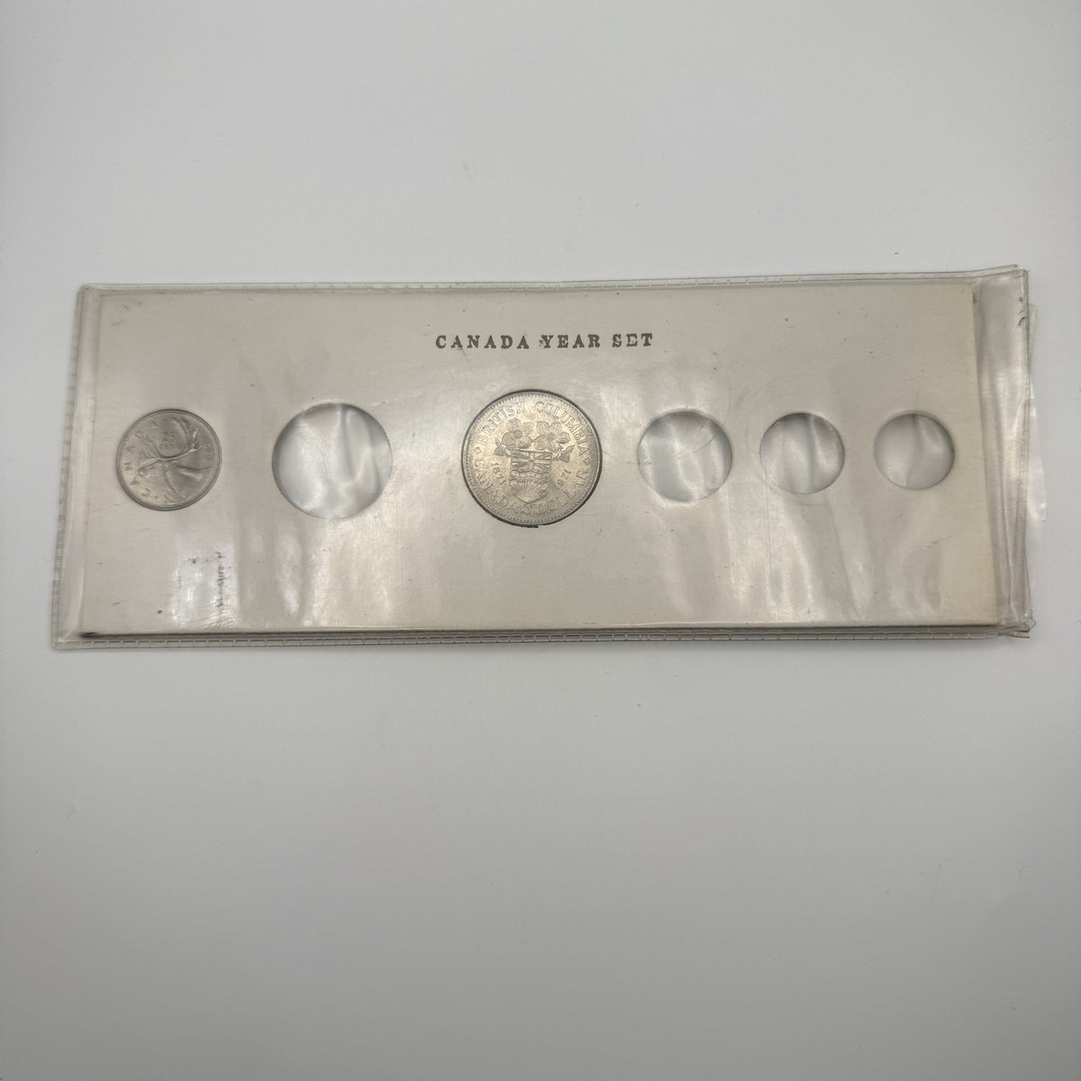 1971 Canada Year Set Holder with British Columbia Dollar - front