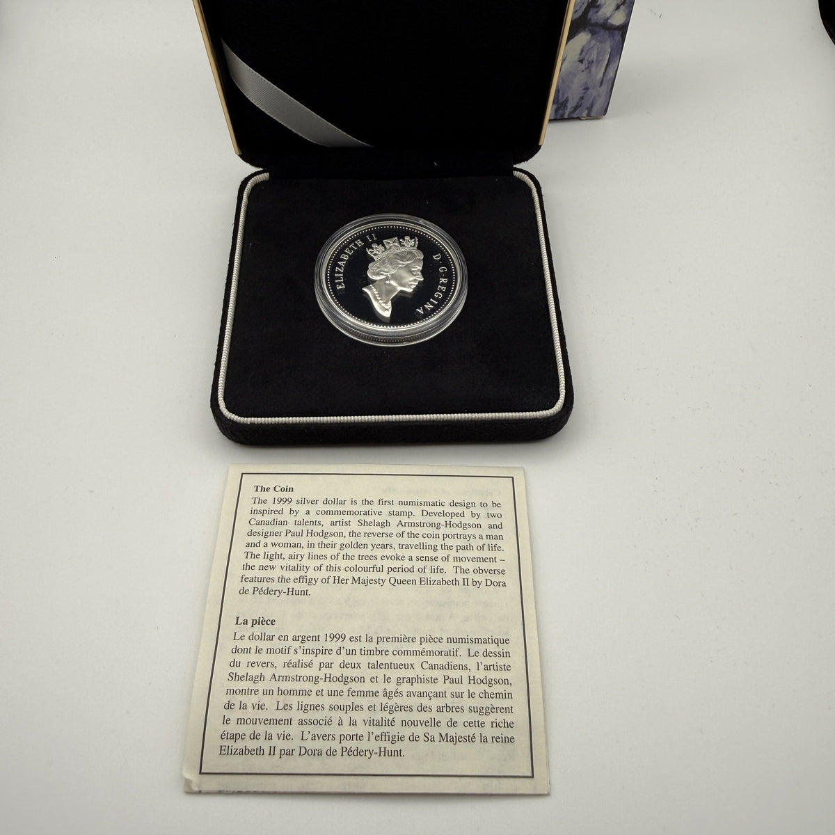 1999 Canada $1 International Year of Older Persons Sterling Silver Proof Dollar - back