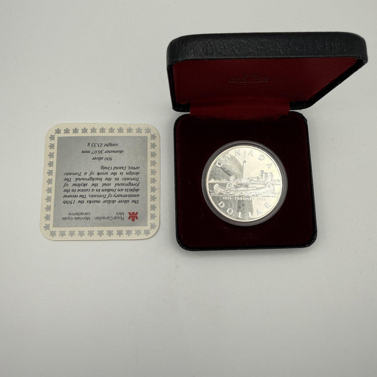 1984 Canada $1 Toronto Sesquicentennial Silver Proof Dollar - front