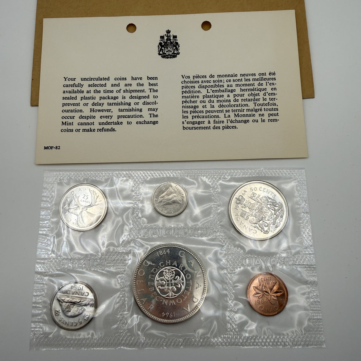 1964 Canada 6-Coin Prooflike Set with Charlottetown–Quebec Dollar - front