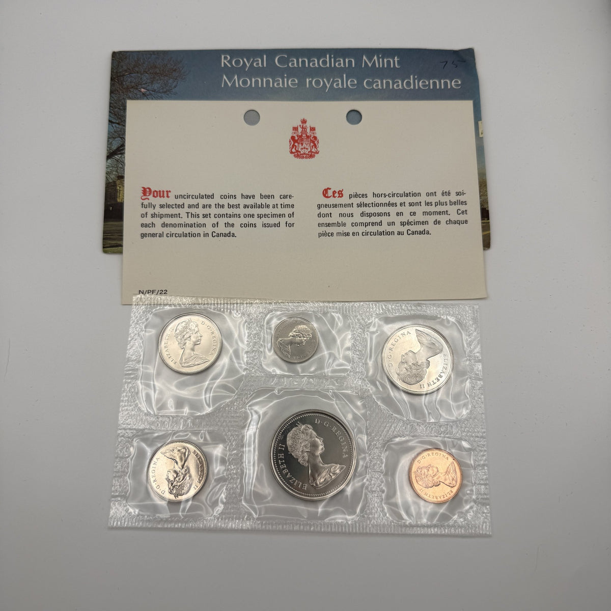 1975 Canada 6-Coin Prooflike Set - back