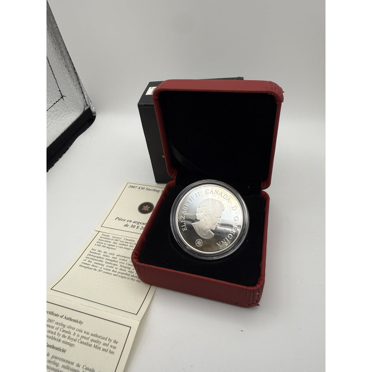 2007 Canada $30 Niagara Falls Panoramic Hologram Sterling Silver Proof Coin - back