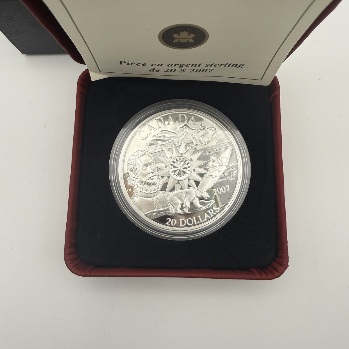 2007 Canada $20 Polar Year Sterling Silver Proof Coin - front