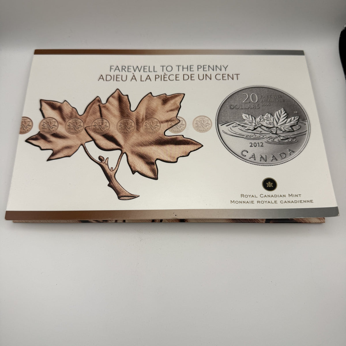 2012 Canada $20 for $20 Farewell to the Penny Fine Silver Coin - packaging