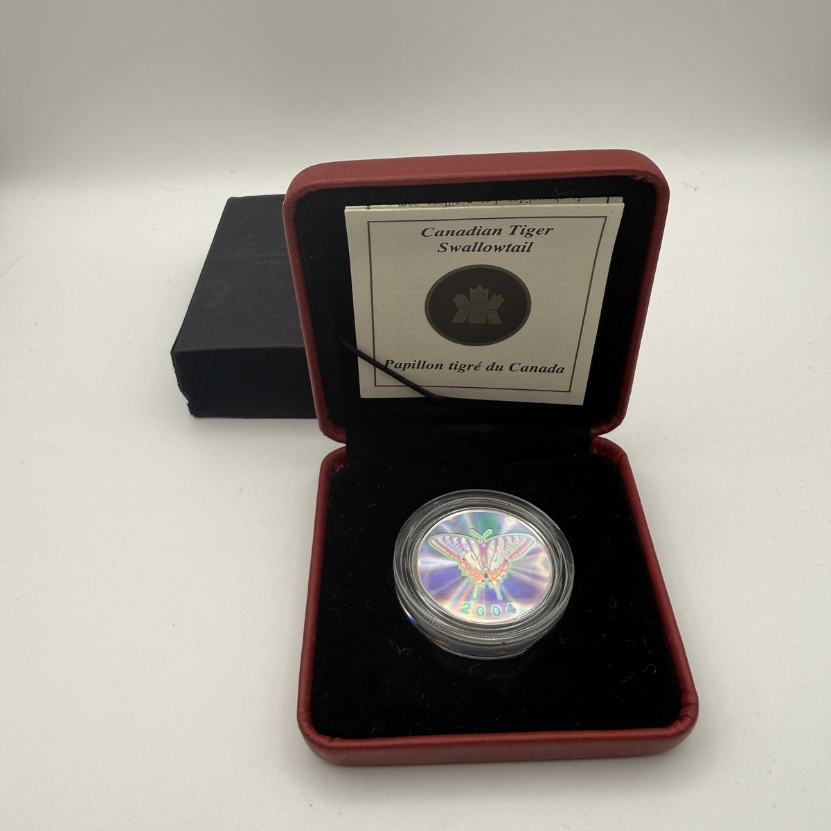 2004 Canada 50 Cents Canadian Tiger Swallowtail Butterfly Hologram Sterling Silver Proof - front