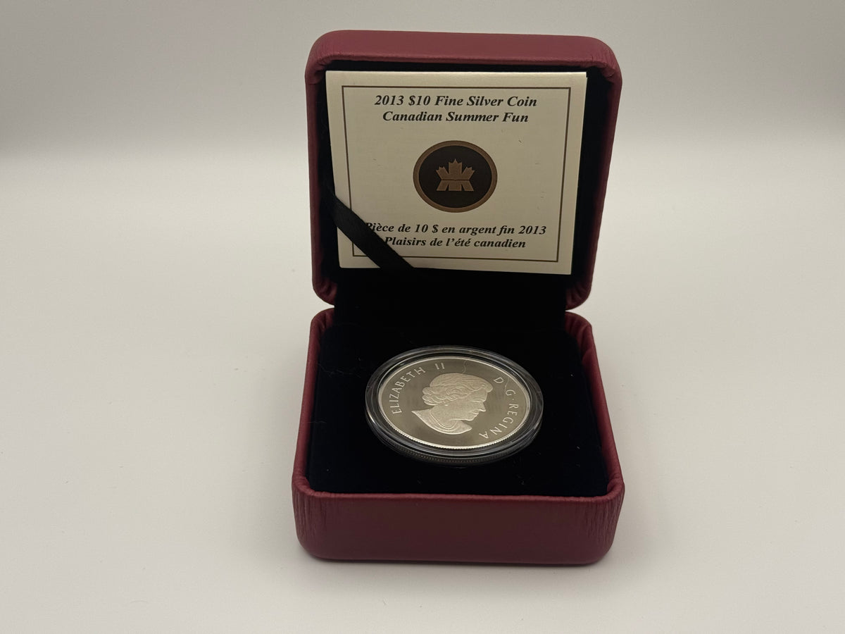 2013 Canada $10 fine silver Canadian Summer Fun coin, O Canada series