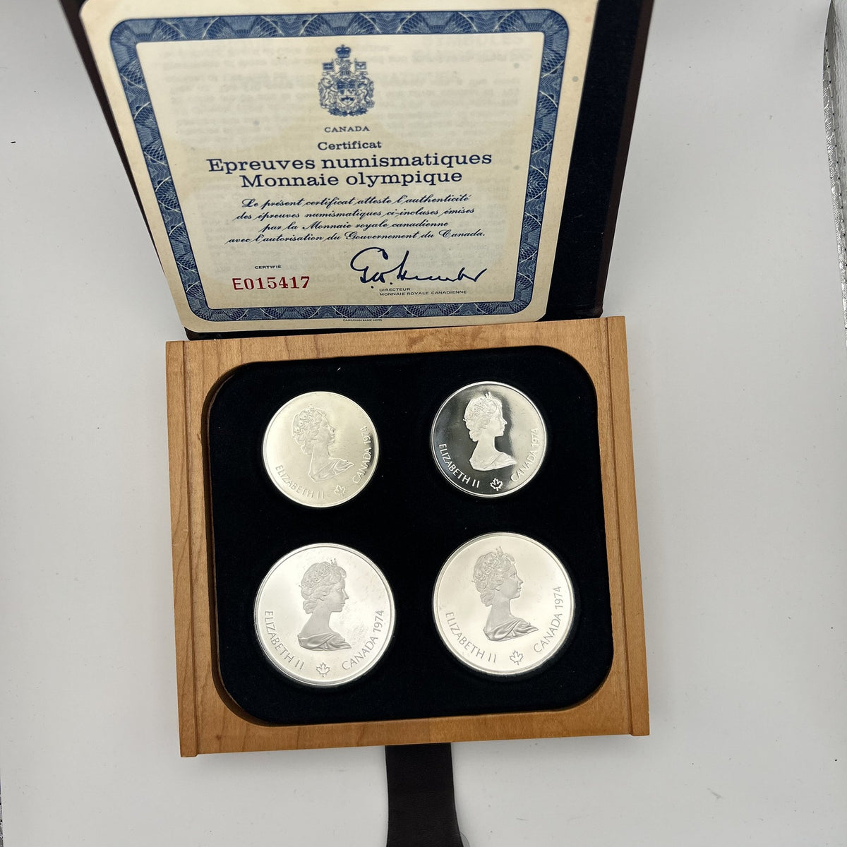 1974 Montreal Olympics Series II Proof 4-Coin Set - back