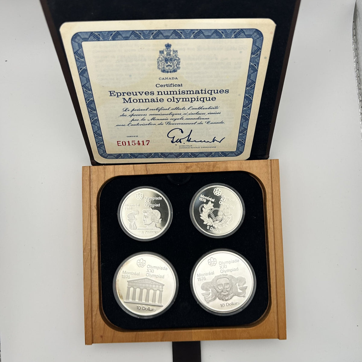 1974 Montreal Olympics Series II Proof 4-Coin Set - certificate