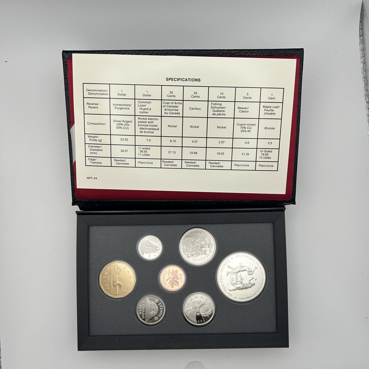 1988 Canada Proof Double Dollar Set - certificate