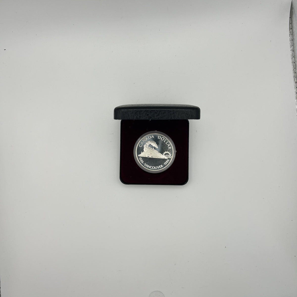 1986 Canada Vancouver Centennial Silver Proof Dollar - front