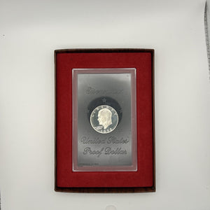 1972-S U.S. Eisenhower Silver Proof Dollar – 40% Silver, Original Brown Box