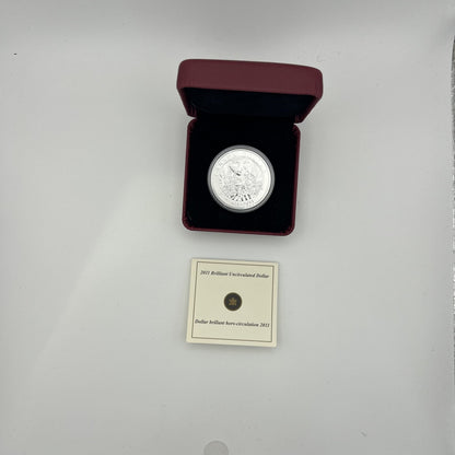 2011 Canada Parks Canada BU Silver Dollar - certificate
