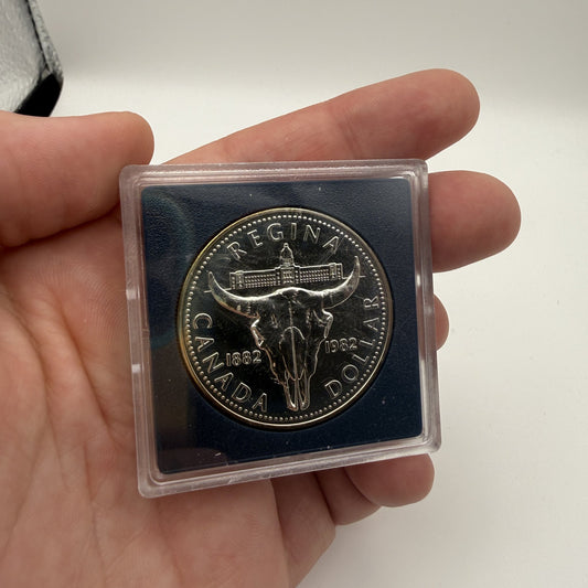 1982 Regina Centennial Silver Dollar - front