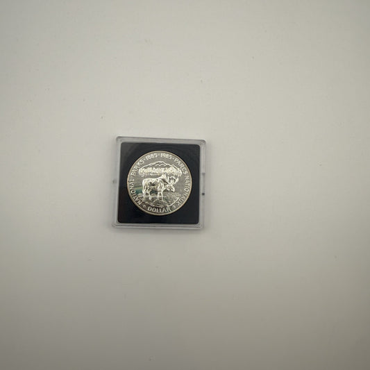 1985 National Parks Centennial Moose Silver Dollar - front