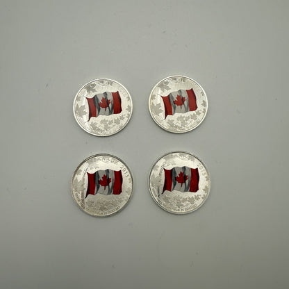 2015 Canadian Flag 50th Anniversary $25 Silver Coins - front