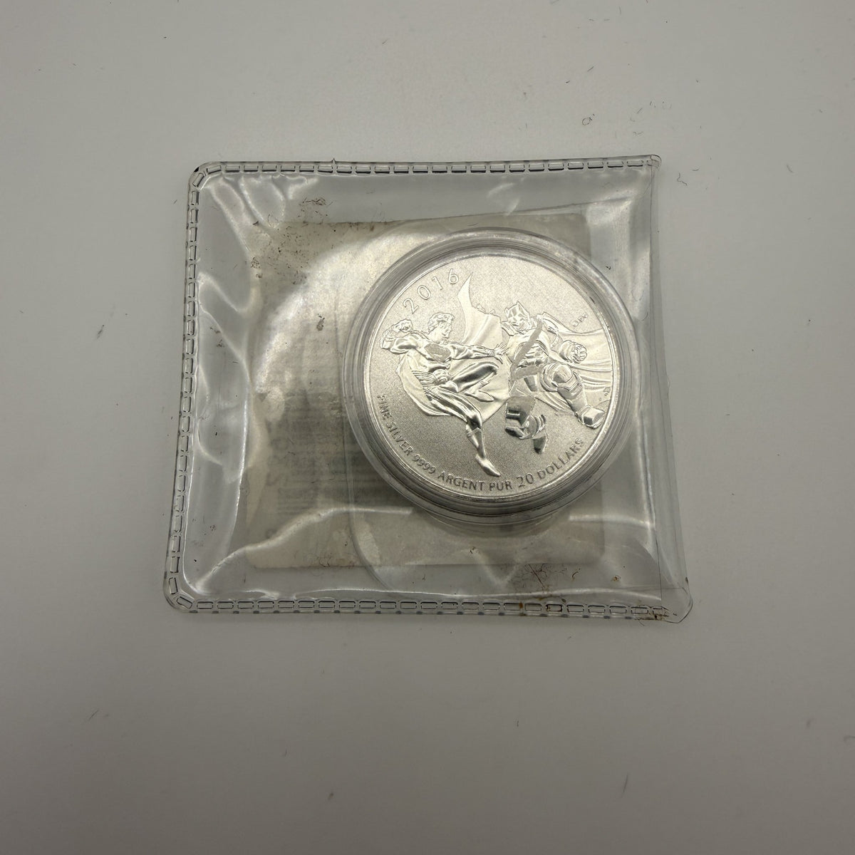 2016 Batman v Superman $20 for $20 Silver Coin - packaging