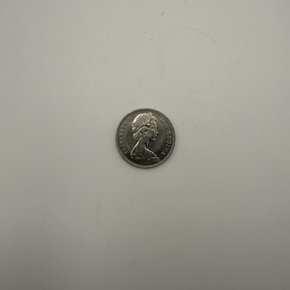 1967 Canada 5 cents Centennial hopping rabbit - back