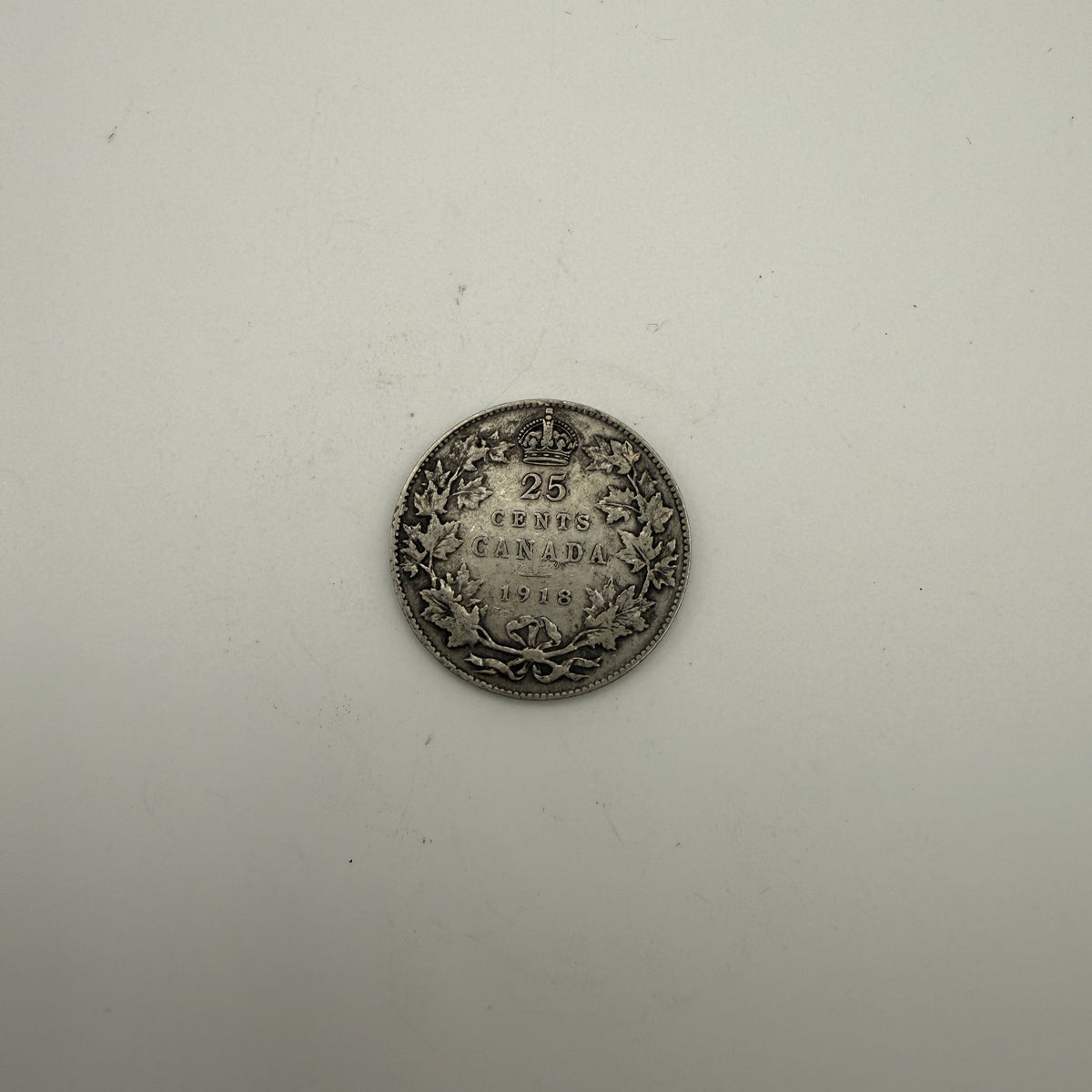 1918 Canada 25 cents George V - back