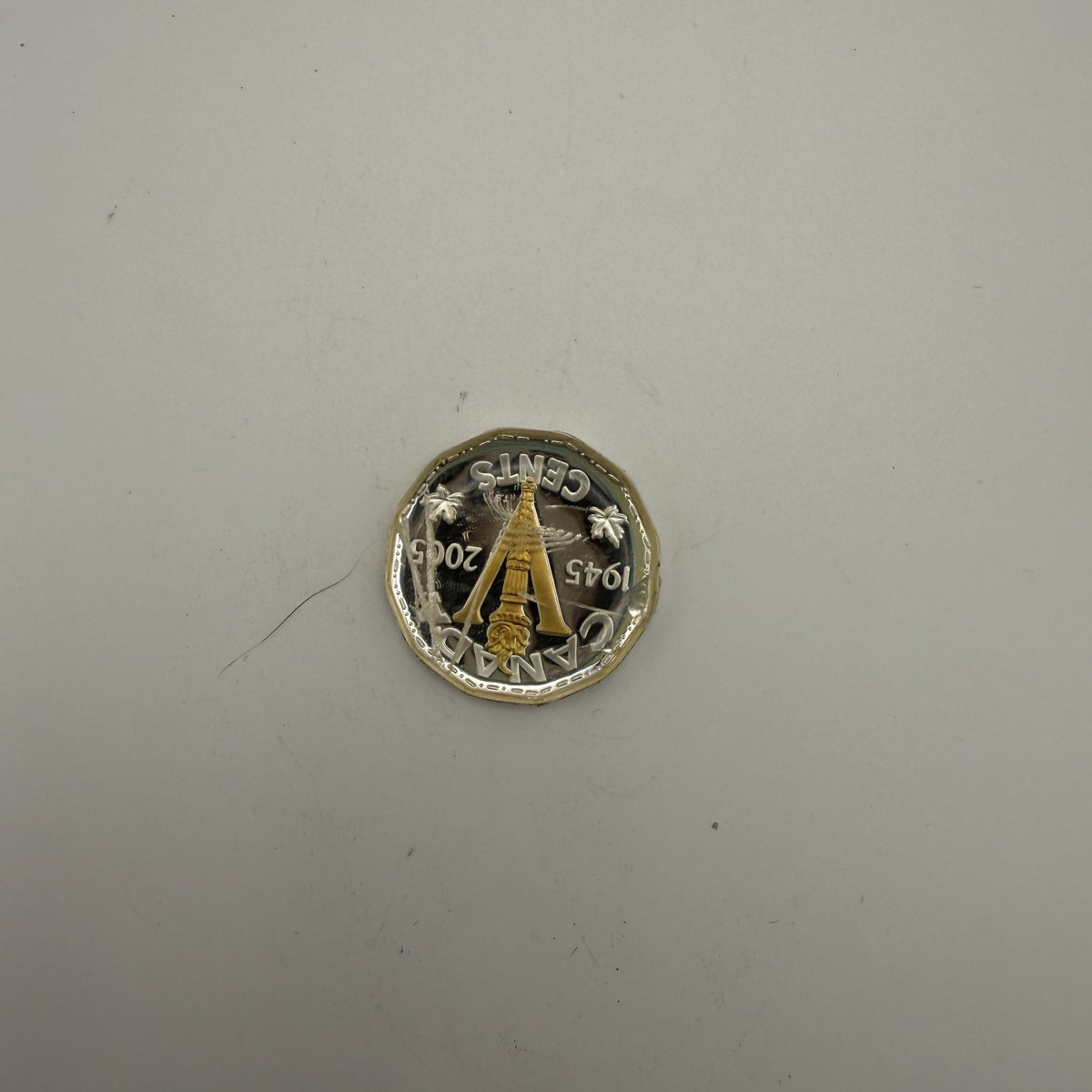 2005 Canada 5 cents Victory gold-plated sterling proof - back