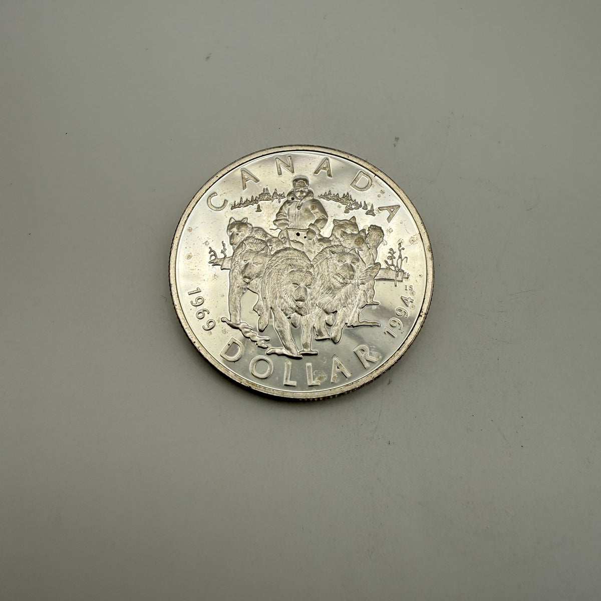 1994 RCMP Northern Dog Team Patrol Silver Dollar - front