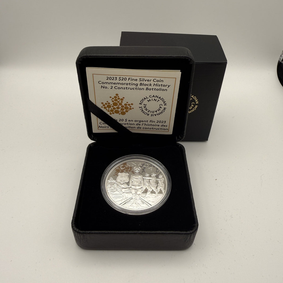 2023 No. 2 Construction Battalion $20 Silver Coin - packaging