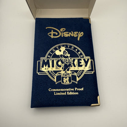 1988 Mickey 60 Years With You Silver Proof Round - packaging