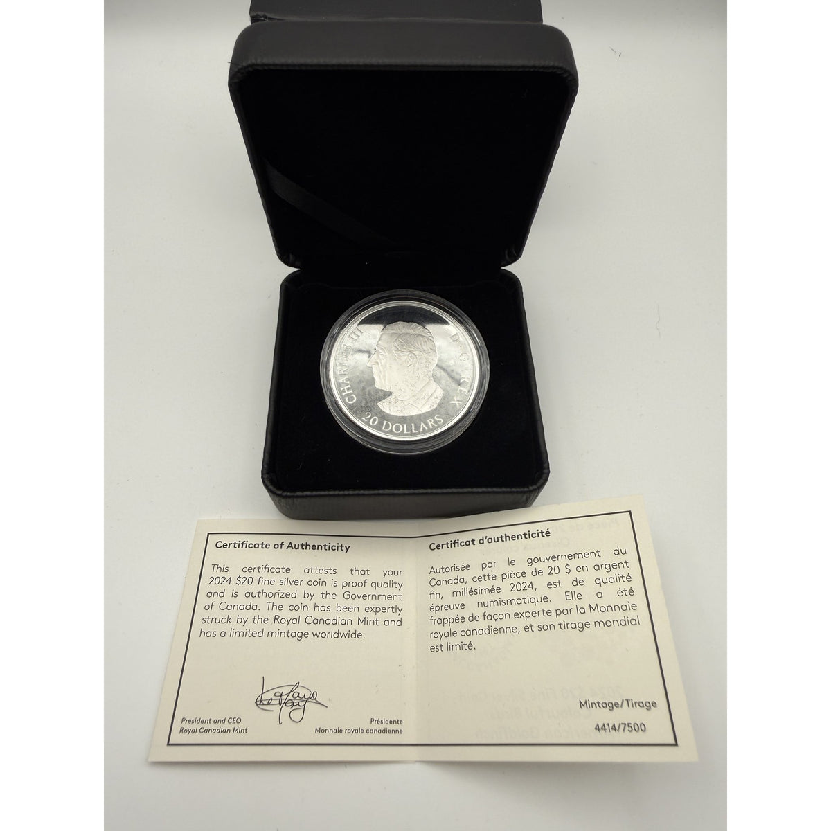 2024 American Goldfinch $20 Silver Coin - certificate