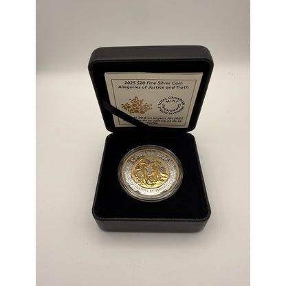 2025 Allegories of Justice and Truth $20 Silver Coin - front