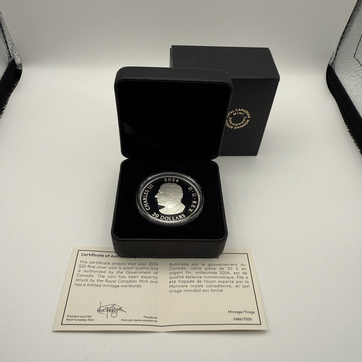 2024 Wildlife Reflections Cougar $20 Silver Coin - back
