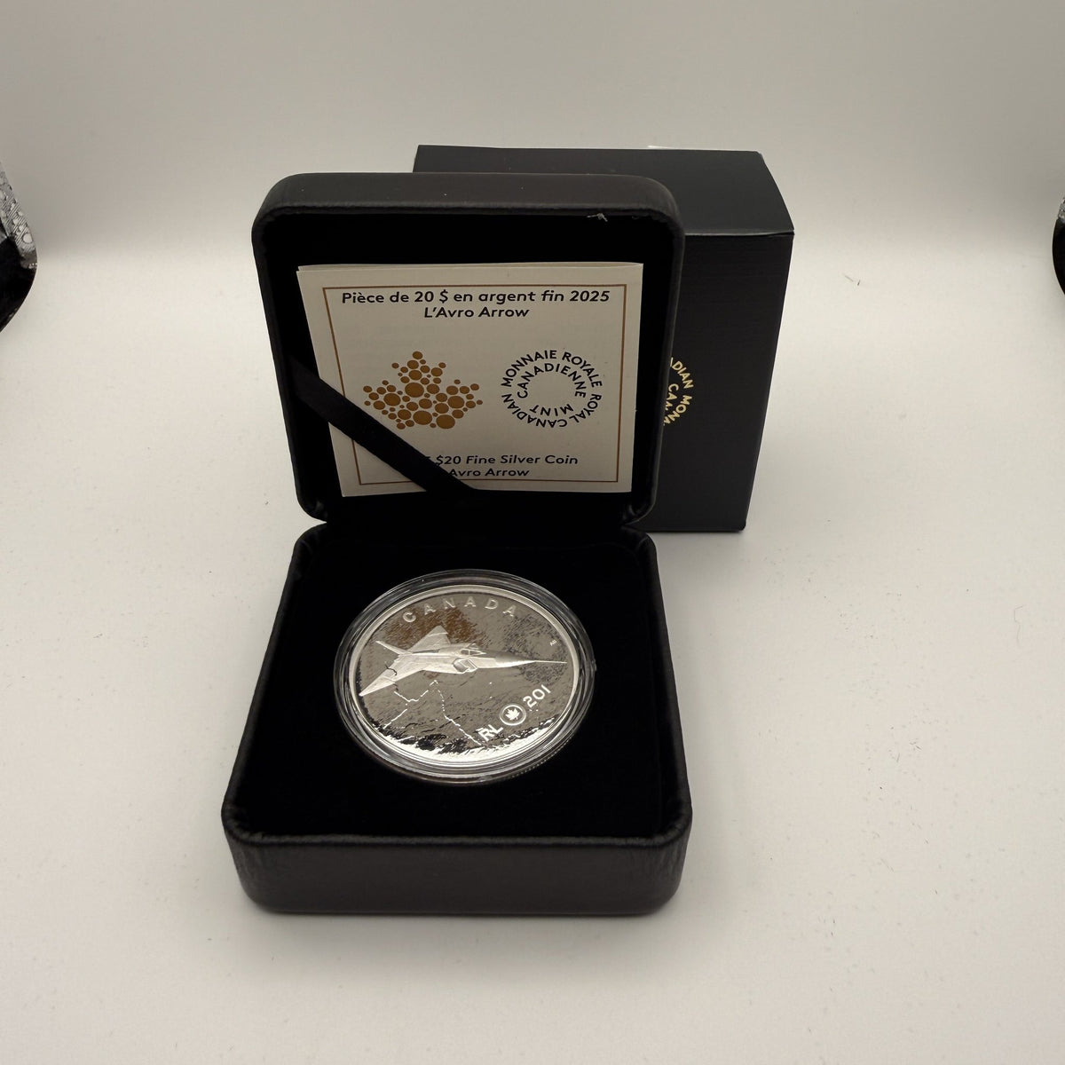 2025 Avro Arrow $20 Silver Coin - packaging