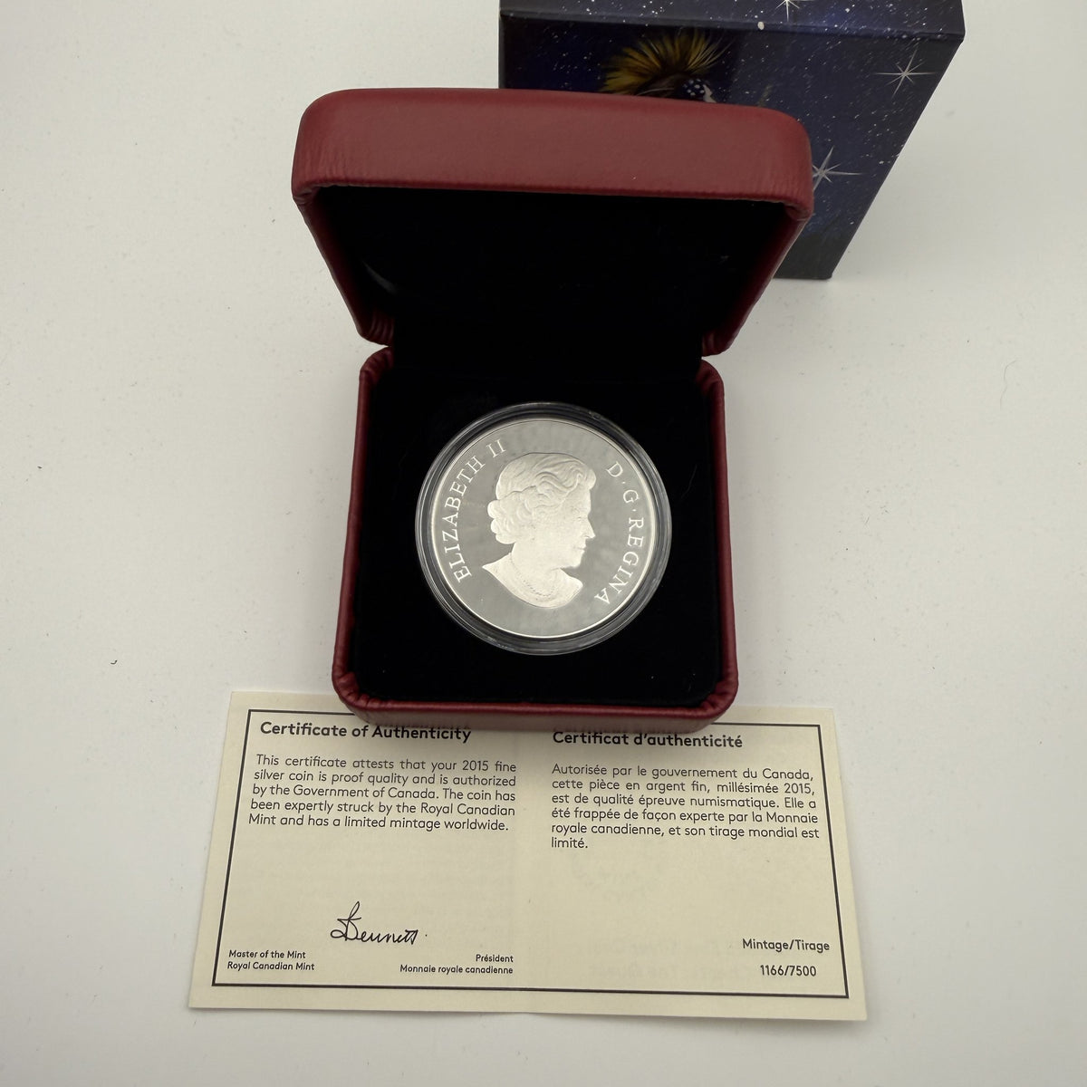 2015 Star Charts The Quest $25 Silver Coin - back