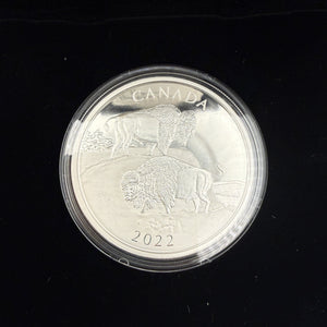2022 Canada $30 The Mighty Bison 2 oz Pure Silver Proof Coin, Box & Certificate