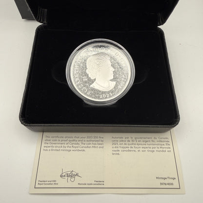 2023 Multifaceted Grizzly Bears $30 2 oz Silver Coin - back