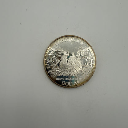 1989 Mackenzie River Proof Silver Dollar - front