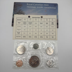 1977 Canada 6-Coin Prooflike Set – Sealed Mint Pliofilm with Card