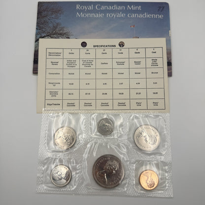 1977 Canada 6-Coin Prooflike Set - back