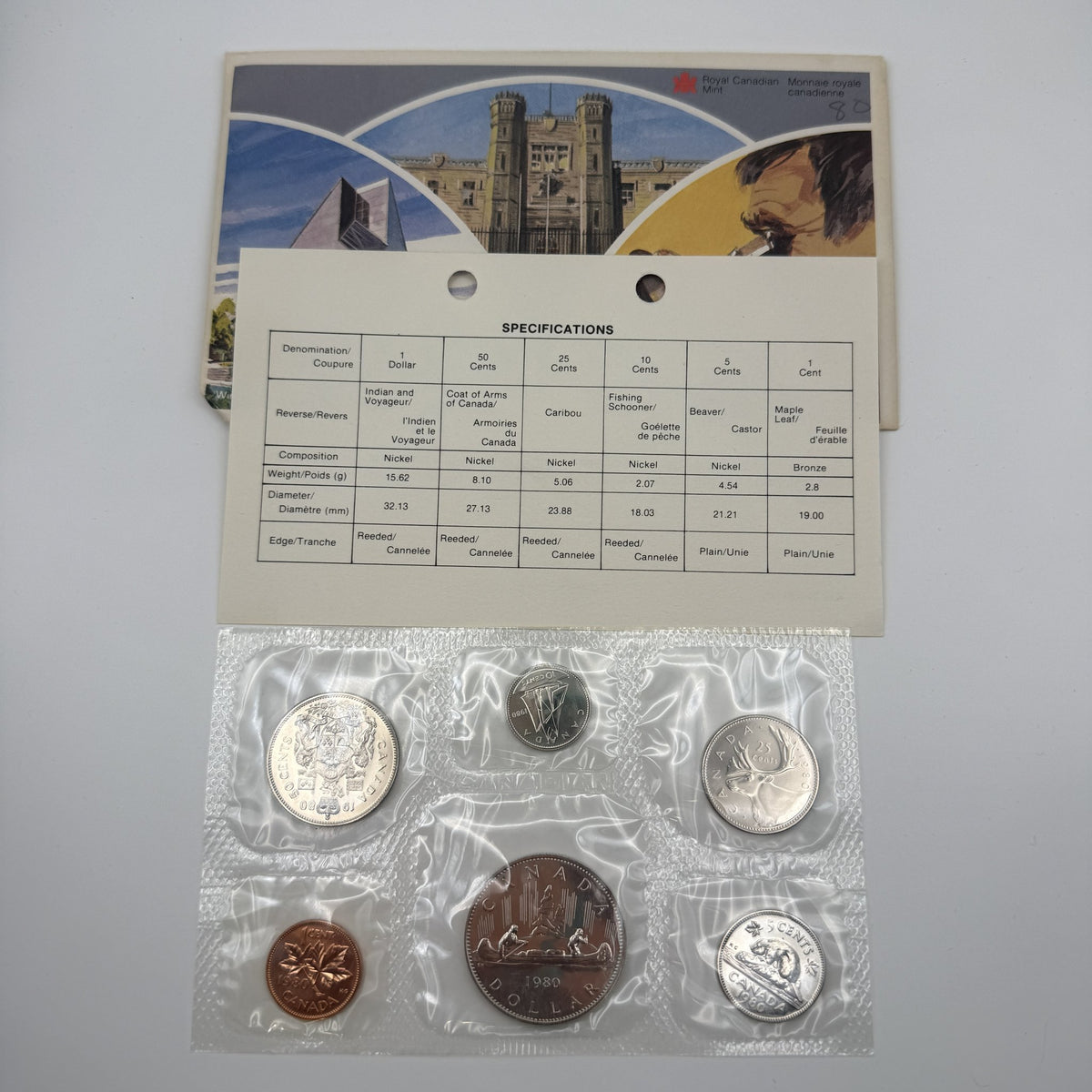 1980 Canada 6-Coin Prooflike Set - front